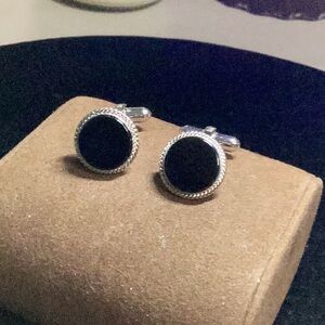 Vintage WEH William E Hayward - Sterling Silver & Black Onyx Cufflinks - 8 grams